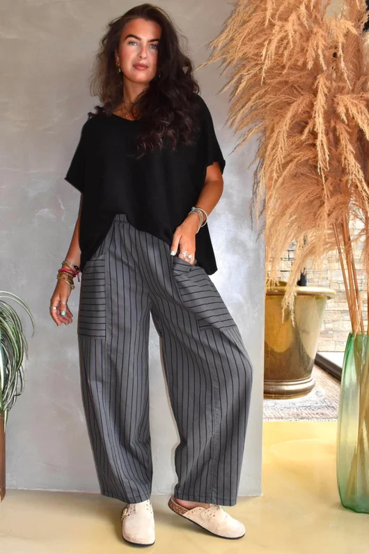 Burlington Stretch Button Pocket Barrel Pant Slate